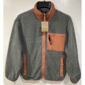 Women's PATAGONIA Synchilla Fleece Jacket #22955 NICKEL w/ BURL RED Size‎ XS NWT